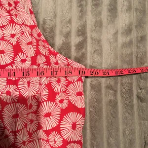 LOFT Red White Floral Sunburst Halter Neck Tie Back Blouse Top‎ NWT M thumbnail 4