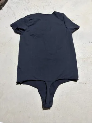 Skims Black Short-Sleeve One-Piece Bodysuit s/m thumbnail 1