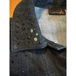Ashley Stewart Dark Wash Embellished Denim Jacket‎ Womens 14W Studded Western thumbnail 9