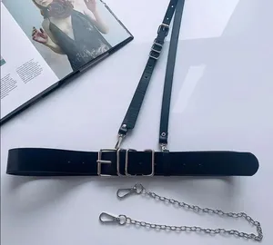 Black Suspender Cross Strap Harness Belt New thumbnail 6