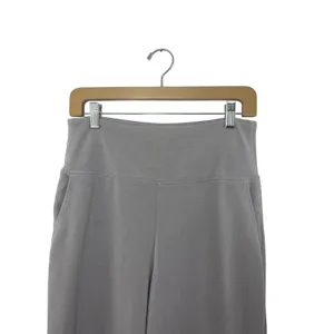 Athleta Womens Seasoft Wide Leg Crop Pants Neutral Medium Boho Gray Lagenlook thumbnail 6