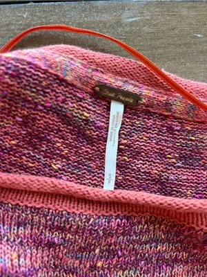 Free People Linen Prism Spacedye Red Slouchy Sweater S thumbnail 8
