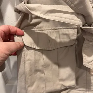 Woolrich Womens Safari Field Jacket Tan Beige Cotton Blend Belted Size Small thumbnail 2