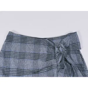 Abercrombie & Fitch Plaid Tie Wrap Skort Size S Gray Preppy Schoolgirl Fall Y2K thumbnail 5