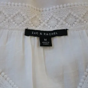 Zac & Rachel Sheer White Embroidered Peasant Blouse thumbnail 7