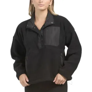 Anthropologie Willow the Label size L black fleece pullover. thumbnail 1