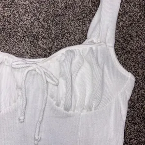 Lush Clothing white ribbed crop top with tie front detail, size S thumbnail 6
