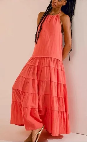 Free People Somewhere Sunny Drop Waist Maxi Dress thumbnail 1