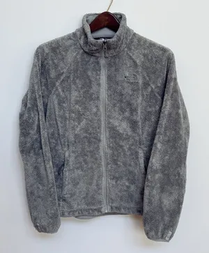 The North Face Osito Jacket Women Medium Olive Gray Fleece Zip Pockets‎ thumbnail 1