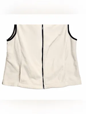 TAIL Vintage Women’s Full Zip Fleece Sleeveless Golf Vest Cream Trim Size Large thumbnail 6