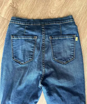 Vibrant Miu Blue Distressed Bell Bottoms Jeans thumbnail 7