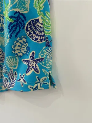 Cuddl Duds Pajama Set Cozy 2pc Tank Top Shorts NEW Blue Seashells Large thumbnail 8