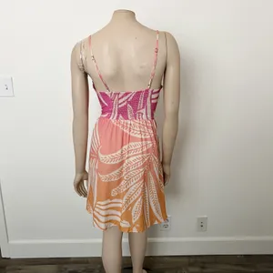 [Maaji] Pink Orange Ombre Tropical Foliage Corset Bust Mini Dress NWT Sz Large L thumbnail 3
