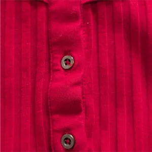 PILCRO Peplum Tie Waist Red Ribbed Knit Long Sleeve Babydoll Scoop Neck Top M thumbnail 6