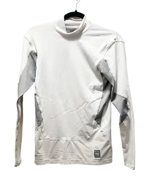 Nike Pro Combat White Mock Neck Long Sleeve Athletic Long Sleeve T-Shirt Size M thumbnail 1