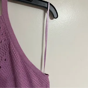 Ultra Flirt Crochet Knit Tie Halter Neck Dress‎ Junior Size XL Pink Purple Color thumbnail 5