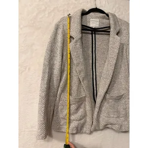 Thread & Supply Heather Grey Herringbone Knit Blazer Jacket‎ XS J2280CPKVM thumbnail 5
