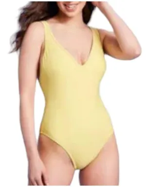 Women's V Neck lemon high leg One Piece Swimsuit thumbnail 2