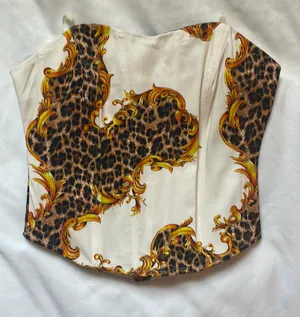 Urban Outfitters MIAOU X Exclusive Morgan Leopard Print Corset Top thumbnail 1