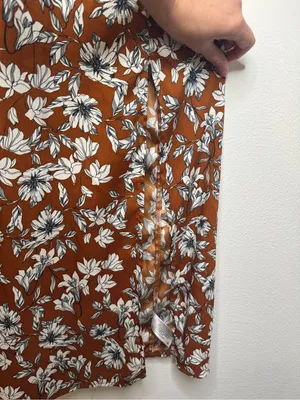 La Ligne X Target Women’s Brown Floral Smocked top Maxi Dress with Side Slit thumbnail 7