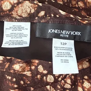 Vintage 90s Jones‎ New York 100% Silk Long Skirt 12P Fairy Boho Y2K Earth Tones thumbnail 4