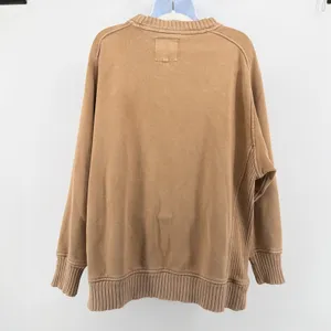 Aerie Camel Tan Oversized Ribbed Trim Crewneck Sweatshirt Medium Pullover Cozy thumbnail 3