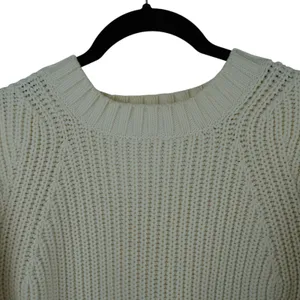 Everlane Womens Chunky Cable Knit‎ Sweater Ivory Pullover M thumbnail 6