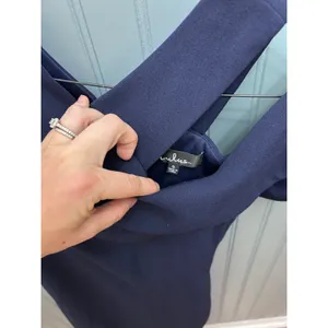Lulus Navy Blue Sleeveless Bodycon Dress Criss Cross Off Shoulder S‎ thumbnail 2