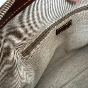 Dooney & Bourke Double Pocket Tote Tan Monogram Brown Leather HandBag Classic thumbnail 11
