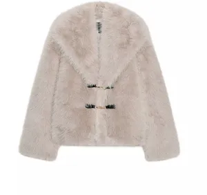 Zara Short Faux Fur Toggle Coat thumbnail 1