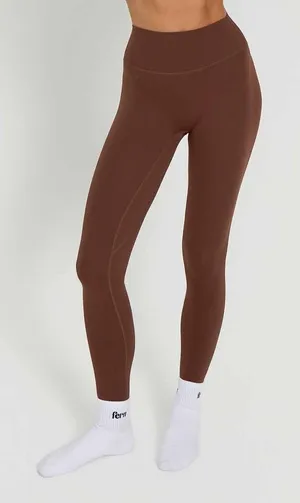 Fern‎ Fitness Core High Waisted Leggings Espresso Brown Womens Small Activewear thumbnail 1