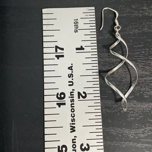 Sterling Silver Twirl Swirl Dangle Earrings thumbnail 4