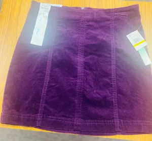 Tinseltown New with tag women's solid velvet mini skirt with zipper size medium thumbnail 1