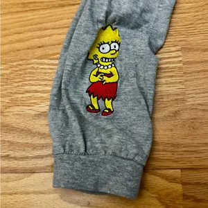 The Simpsons Bart Lisa Grey Crop Top Long Sleeve Embroidered Size M EUC thumbnail 5