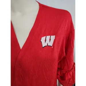 New Womens Red Wisconsin Badgers‎ Bubble Sleeve Cardigan Sweater Shirt MEDIUM thumbnail 9