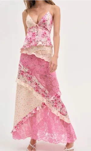 For Love & Lemons Rosalyn Maxi Dress size small thumbnail 1