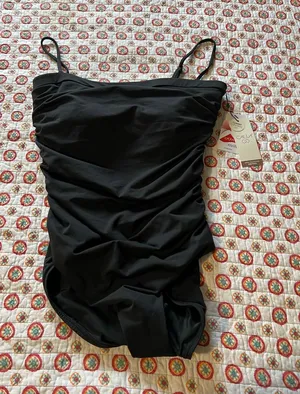 NWT Calia Tummy Control Black One Piece Swimsuit size 12 retails $75 thumbnail 1