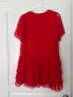 Swing Red Layered Mini Dress Size 8 thumbnail 3