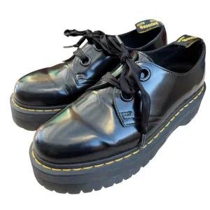 Dr Martens Holly Platform Oxford Shoes‎ Black Patent Leather Chunky Womens US 10 thumbnail 2