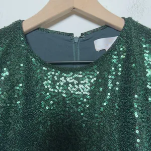 Rachel‎ Parcell Women Party Event Dress XXS Green Sequins Holiday Puff Sleeve thumbnail 5