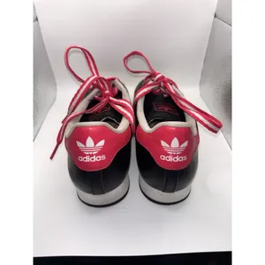Adidas Samoa W9 M7.5 Black Pink Leather Sneakers White Toe Retro‎ Low Top Shoes thumbnail 5