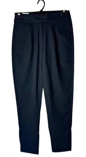 Trouser9 Pants Women Small Black Pleated‎ Baggy Tapered Leg Trousers Career NWT thumbnail 1