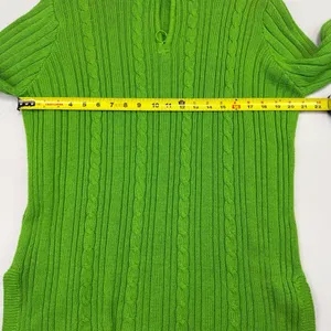 First Issue by Liz Claiborne Lime Green Cable Knit 1/4 Zip Mock Neck Sweater Lar thumbnail 5
