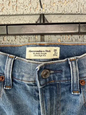 Abercrombie & Fitch Ultra High Rise Ankle Straight Jeans Black Size 26/2 thumbnail 3