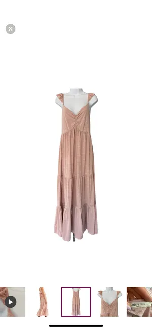 Heather Pink Soft Cotton Sweetheart Boho Maxi Dress thumbnail 11