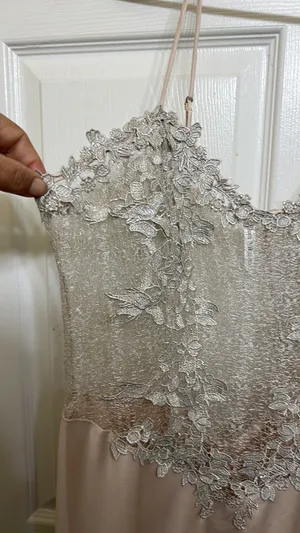 Champagne Showstopper Metallic Lace Long Gown thumbnail 8