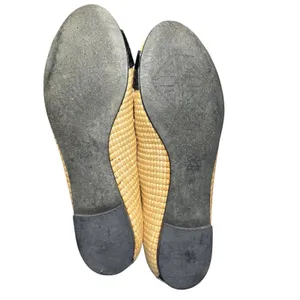 Antonio Melani Woven Straw Patent Buckle Flats Black Tan‎ Women 8M Preppy thumbnail 8