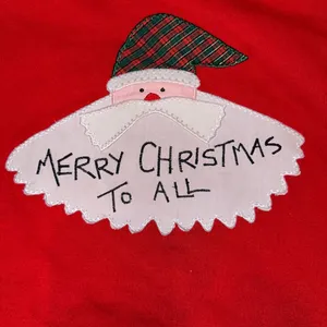 Vtg 80s Jerzees ugly Christmas sweatshirt single stitch/faux turtleneck Sz Large thumbnail 4