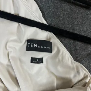 Ten by Babaton Vertigo Mini Dress Matte Pearl One Shoulder Ruched 114001 S thumbnail 3