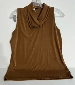 Susan Lawrence Brown Sleeveless Cowl Neck Top thumbnail 2